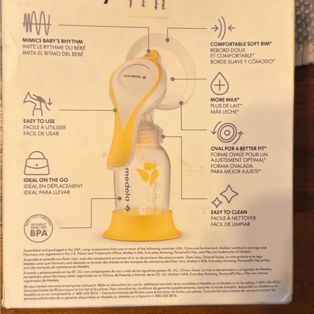 Medela Harmony Breast Pump in Yellow and White - Picture 3 of 3
